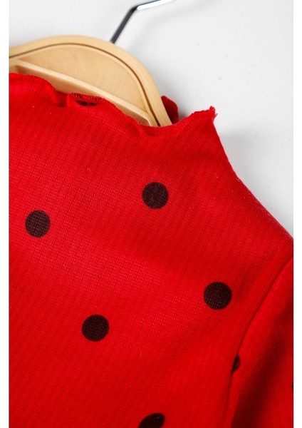 Linda Kız Bebek Prenses Kabarık Tütü Elbise Uzun Kol Puantiyeli Esnek Likralı Kırmızı Tüllü Yılbaşı Hediyesi fırsatları