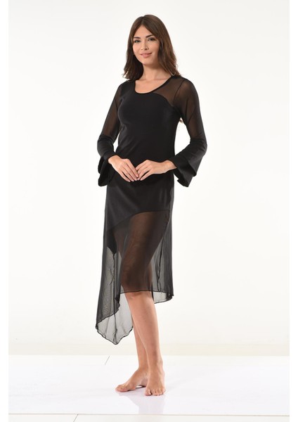 Transparan Detaylı Uzun Elbise 958 indirimleri