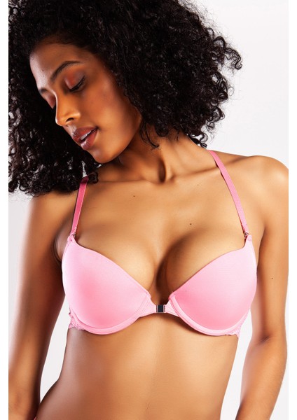 Githa Foam Cup Push Up Bra,neon Pembe Renk Straplez Konforlu ve Şık Sütyen