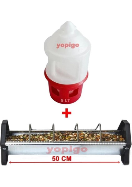 Güvercin Suluğu 5lt + Güvercin Yemlik 50CM 2’li Set