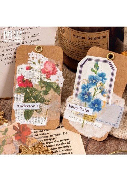 O7-30 Adet Yaldızlı Cicek Pet Sticker - Renk : Mor indirimleri