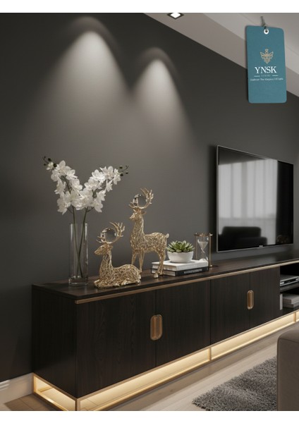 Luxury | Luster Pair | Lüks 2'li Metal Geyik Kristal Küre Detaylı Dekor Obje fiyatları