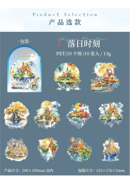 E3-10 Adet Fantastic Ada Pet Stıcker - Numara : 3 fiyatları