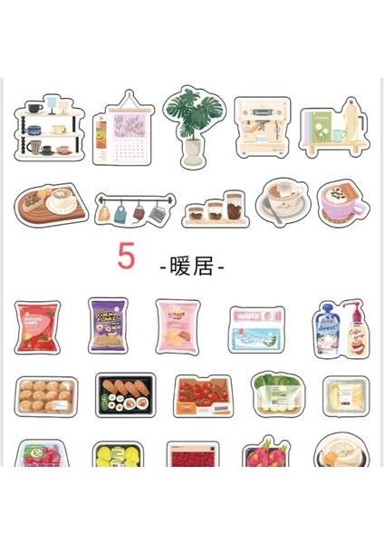 P12-40 Adet Günlük Pet Sticker - Numara : 4 modelleri