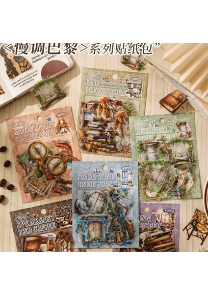 P1-40 Adet Kitap Bahçe Pet Sticker - Numara : 6