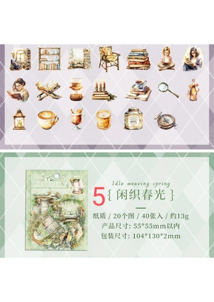 P1-40 Adet Kitap Bahçe Pet Sticker - Numara : 6 fırsatları