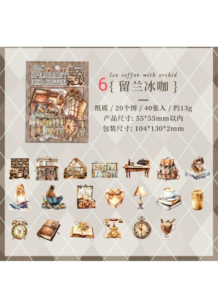 P1-40 Adet Kitap Bahçe Pet Sticker - Numara : 6 indirimleri