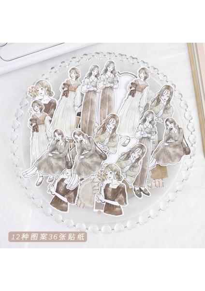 W2-36 Adet Kız ve Cerceve Sticker Seti - Renk : Yesil fiyatları