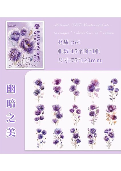 O10-15 Adet Çiçek Pet Sticker - Renk : Turuncu fiyatları