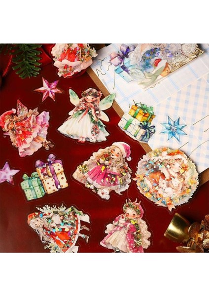 P16-15 Adet Hologramlı Christmas Kız Pet Sticker - Numara : 2 indirimleri