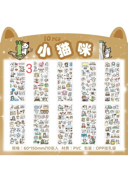 O10-10 Sayfa Kawaii Pet Sticker C - Numara : 1 fiyatları