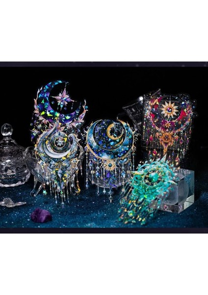 E5-6 Adet Hologramlı Buyuk Pet Sticker - Renk : Yesil indirimleri