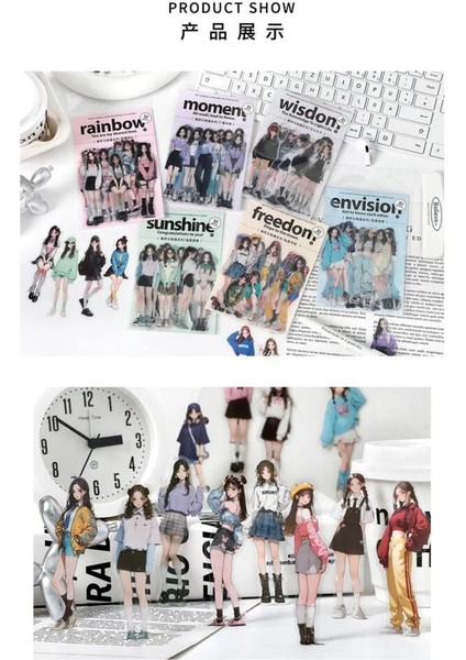 W7-30 Adet Kız Pet Sticker - Numara : 5