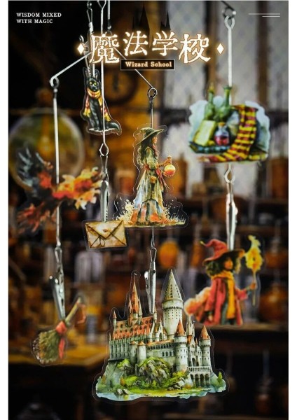O8-25 Adet Wizard School Pet Sticker - Renk : Mavi fiyatları