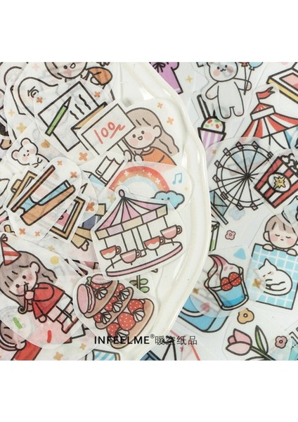 E5-40 Adet Kawaii Sticker - Numara : 2 modelleri