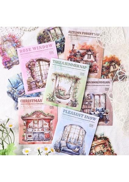 L5-10 Adet Hologramli Pet Sticker - Renk : Pembe