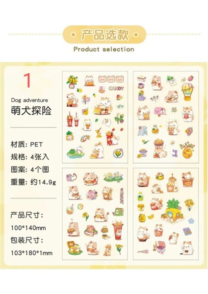 E3-4 Sayfa Sevimli Hayvanlar Pet Sticker - Numara : 5 fiyatları