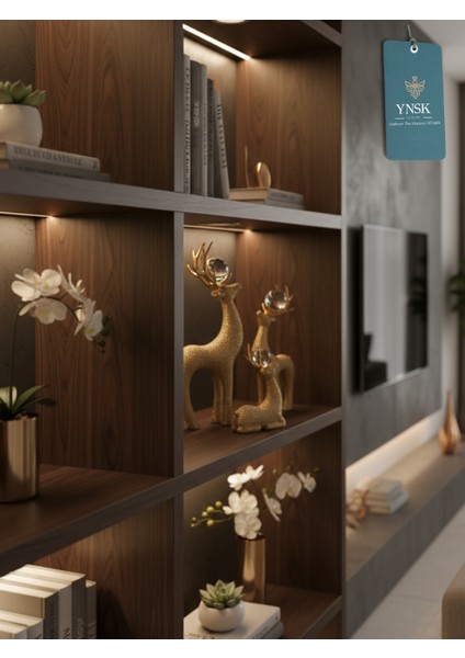 Luxury | The Trinity | Lüks 3'lü Geyik Kristal Küre, Boncuk Sim Detaylı Dekor Obje fiyatları