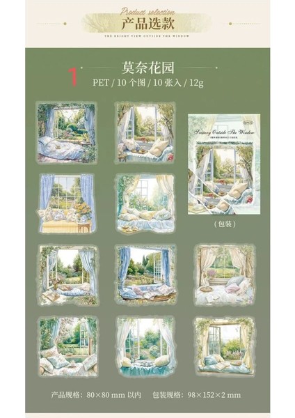 O3-10 Adet Pencere Pet Sticker - Numara : 3 fiyatları