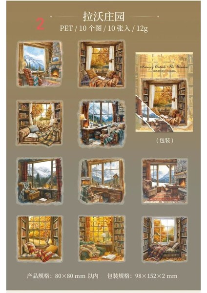 O3-10 Adet Pencere Pet Sticker - Numara : 3 modelleri