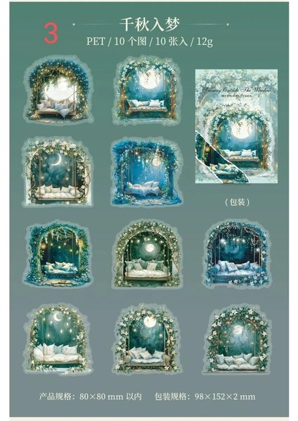 O3-10 Adet Pencere Pet Sticker - Numara : 3 fırsatları