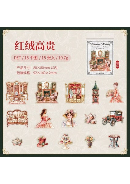 P14-15 Adet Victoria Pet Sticker - Renk : Mavi indirimleri