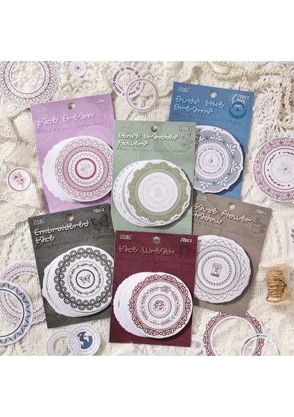 W7-20 Adet Cerceve Sticker - Renk : Pembe fırsatları