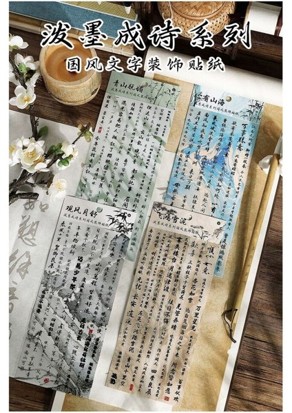 E2-1 Sayfa Çince Yazılar Pet Sticker - Numara : 2