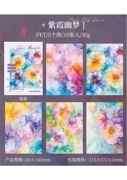 U10-10 Sayfa Arka Plan Pet Sticket - Numara : 6