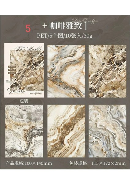 U10-10 Sayfa Arka Plan Pet Sticket - Numara : 6 modelleri