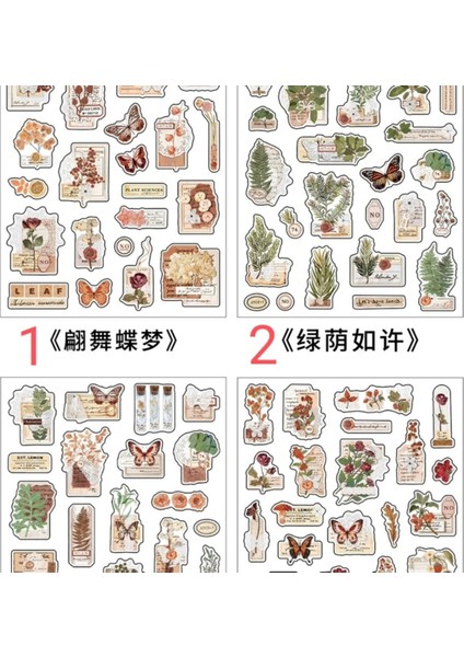 E4-1 Sayfa Kelebek Cicek Sticker - Numara : 4