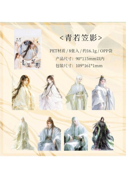 W3-8 Adet Çinli Erkek Pet Sticker - Renk : Sarı fırsatları