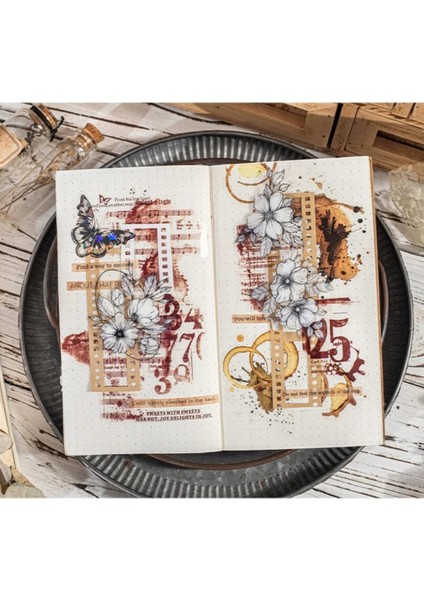 P15-10 Adet Kahve Leke Boya Cizgi Pet Sticker - Renk : Mavi fırsatları