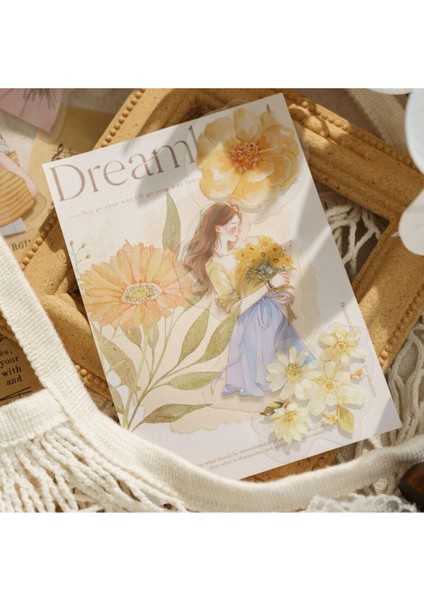 W1-30 Adet Kız Pet Sticker - Renk : Sarı