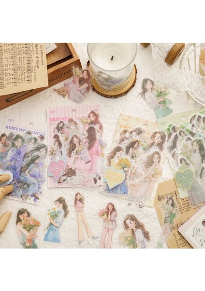 W1-30 Adet Kız Pet Sticker - Renk : Sarı fiyatları