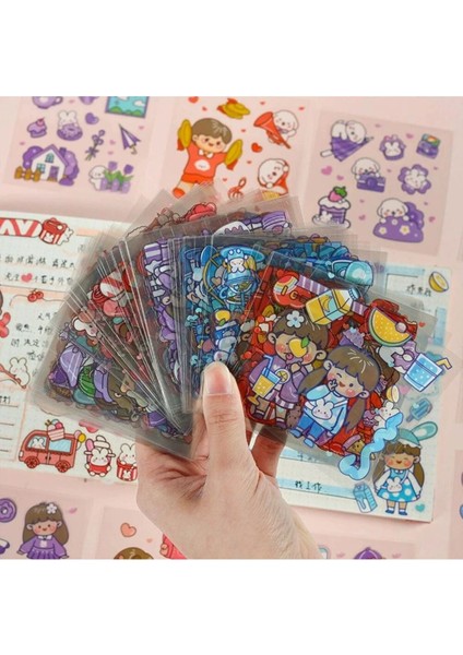 D5-20 Sayfa Kawaii Pet Sticker-Mavi modelleri