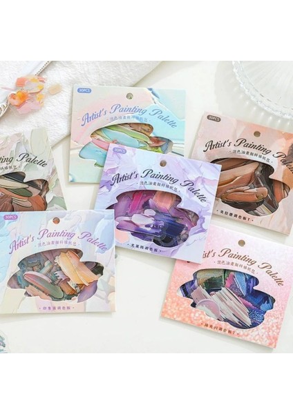 W4-30 Adet Boya Pet Sticker - Numara : 5