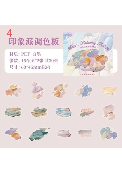 W4-30 Adet Boya Pet Sticker - Numara : 5 fiyatları