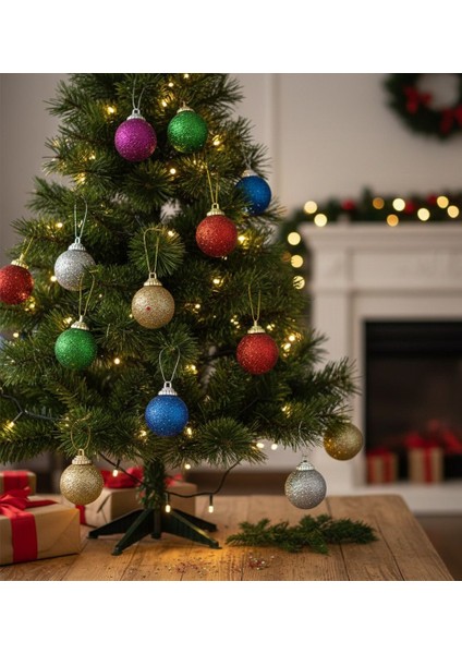 9’lu Karışık Renkli Yılbaşı Topu