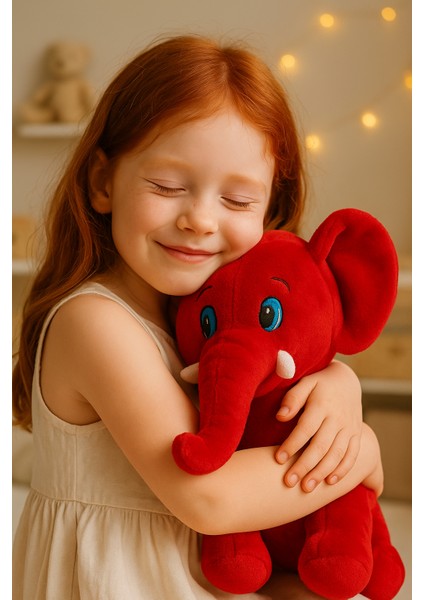 Kırmızı Fil Peluş Oyuncak 20×17 cm – Çocuk Odası Dekoru, Sevimli Bebek Hediyesi, Yumuşak Peluş Figür fiyatları