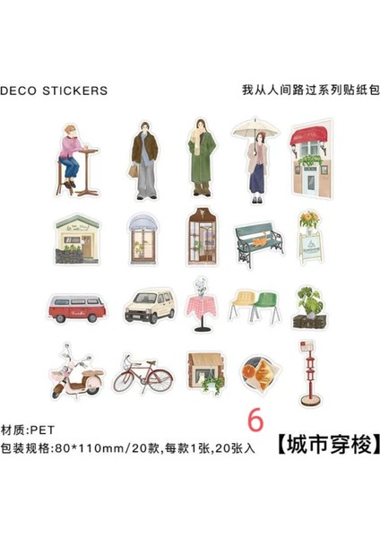 W3-20 Adet Kız ve Eşya Ajanda Sticker - Numara : 6 indirimleri