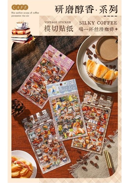 E1-4 Sayfa Kahve Temali Pet Sticker - Numara : 2