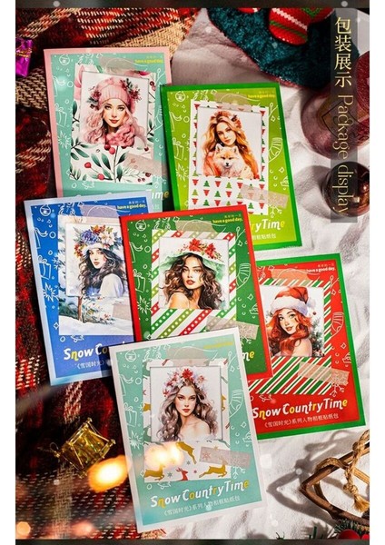 O1-15 Adet Kız ve Cerceve Pet Sticker - Numara : 5