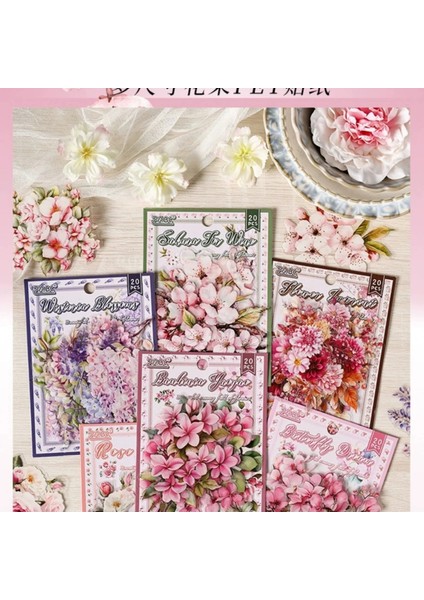 P10-20 Adet Canlı Cicekler Pet Sticker - Numara : 4