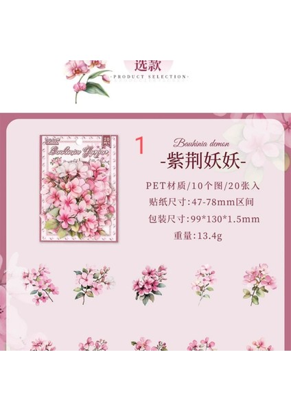 P10-20 Adet Canlı Cicekler Pet Sticker - Numara : 4 fiyatları