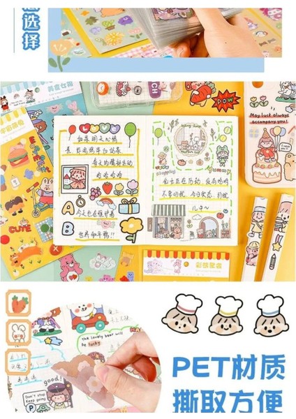 D5-6 Sayfa Kawaii Pet Sticker - Numara : 1 indirimleri