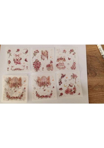 L3-10 Sayfa Tavşan 1 Washi Sticker Blok