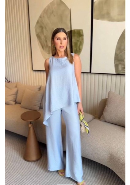 Asimetrik Bluz - Pantolon Ikili Takım modelleri