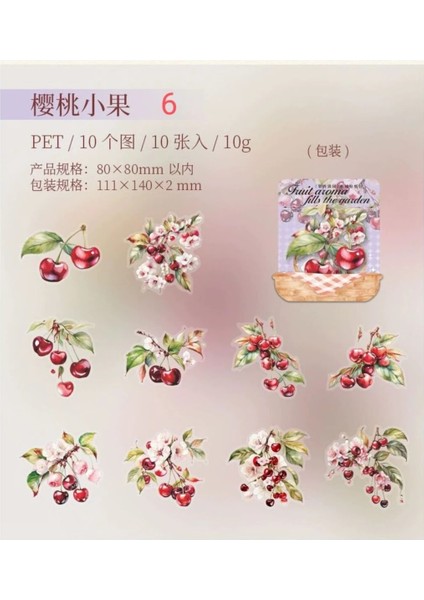 L9-10 Adet Meyve Pet Sticker - Numara : 5 fırsatları