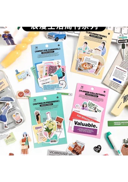 E4-Fırsat Urun 30 Adet Sticker Seti - Numara : 2